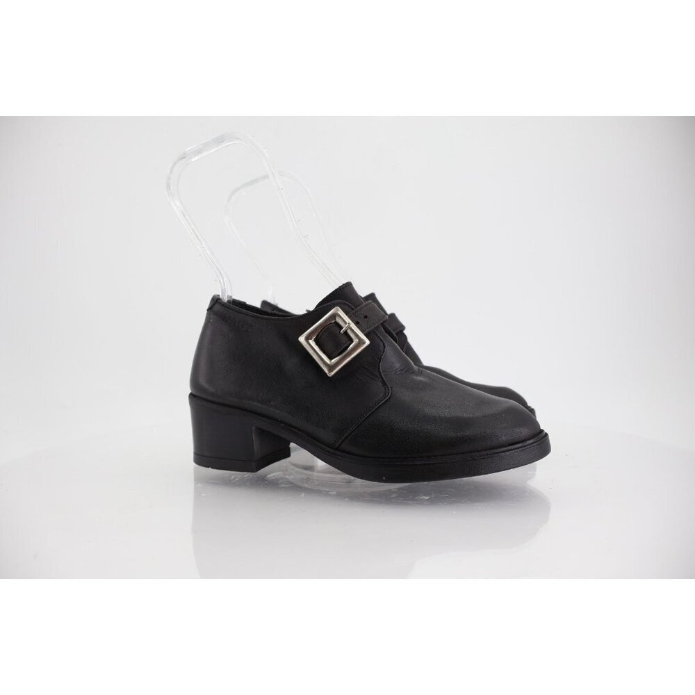 Naot Ankle Booties Women's 6 37 Black Leather Monk Strap Shoes Heels Comfort